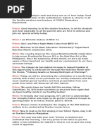 Nutrition Month Celebration Script