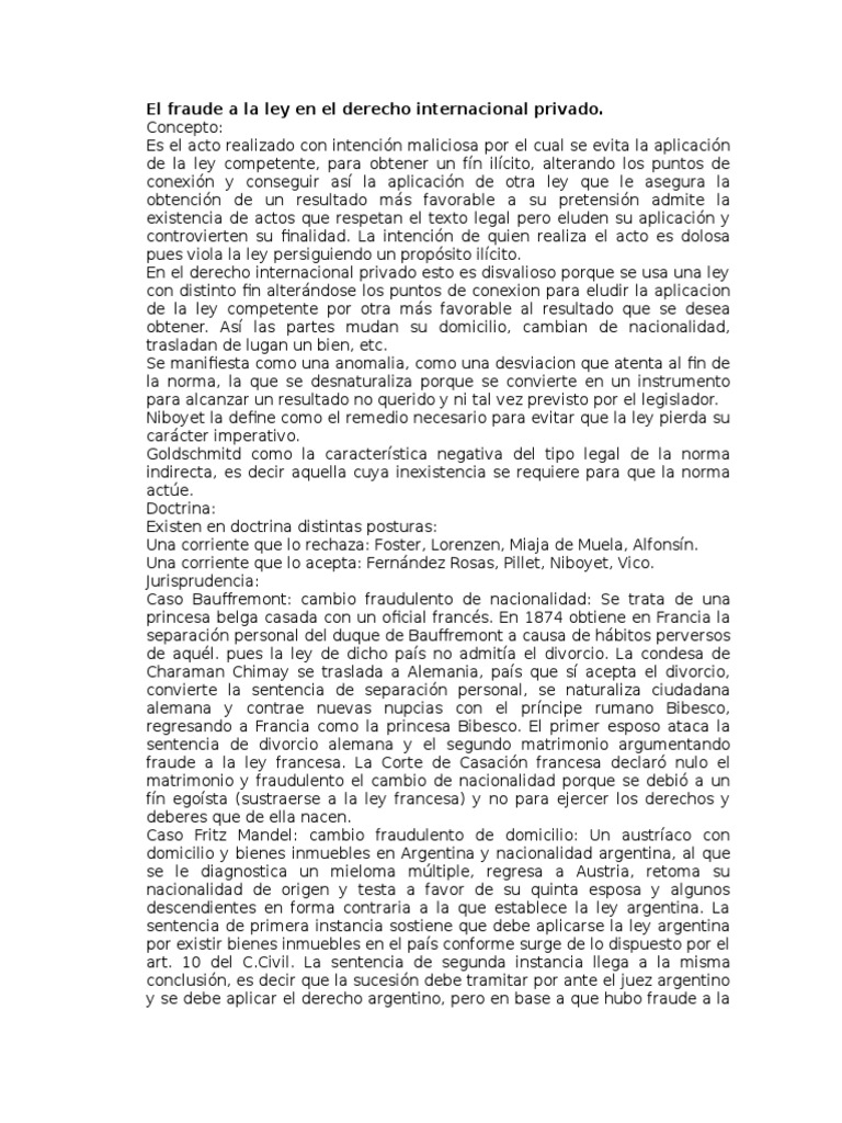 Fraude a la Ley en Derecho Internacional | PDF | Divorcio | Ley ...