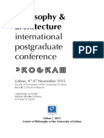 Philosophy & Architecture Conference Program Lisbon 2015