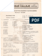 EXAMEN DE ENTRADA DE APTITUD ACADÉMICA Y CULTURA GENERAL - Ciclo Anual - UNI 2004 Lima, 10 de Marzo de 2003