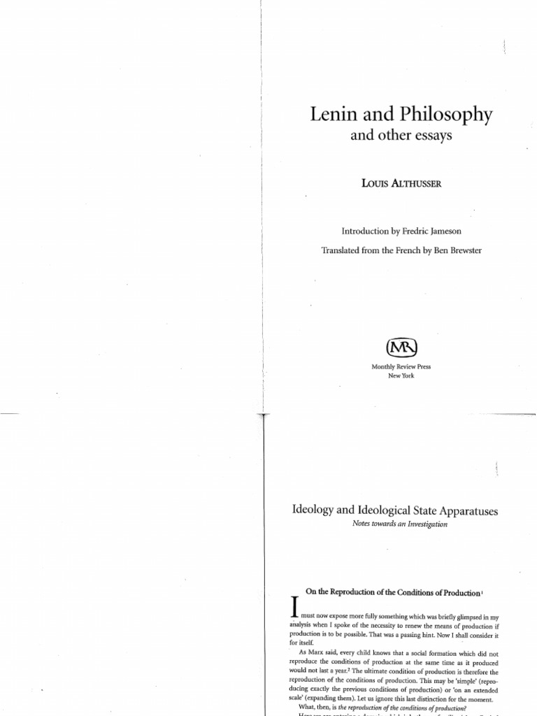 Louis althusser ideology and ideological state apparatuses summary image