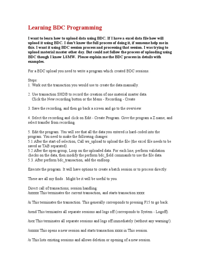 Learning BDC Programming | PDF | Computer Programming | Computing