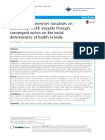 Analysing implementer narratives on addressing health inequity through convergent action on the social determinants of health in India