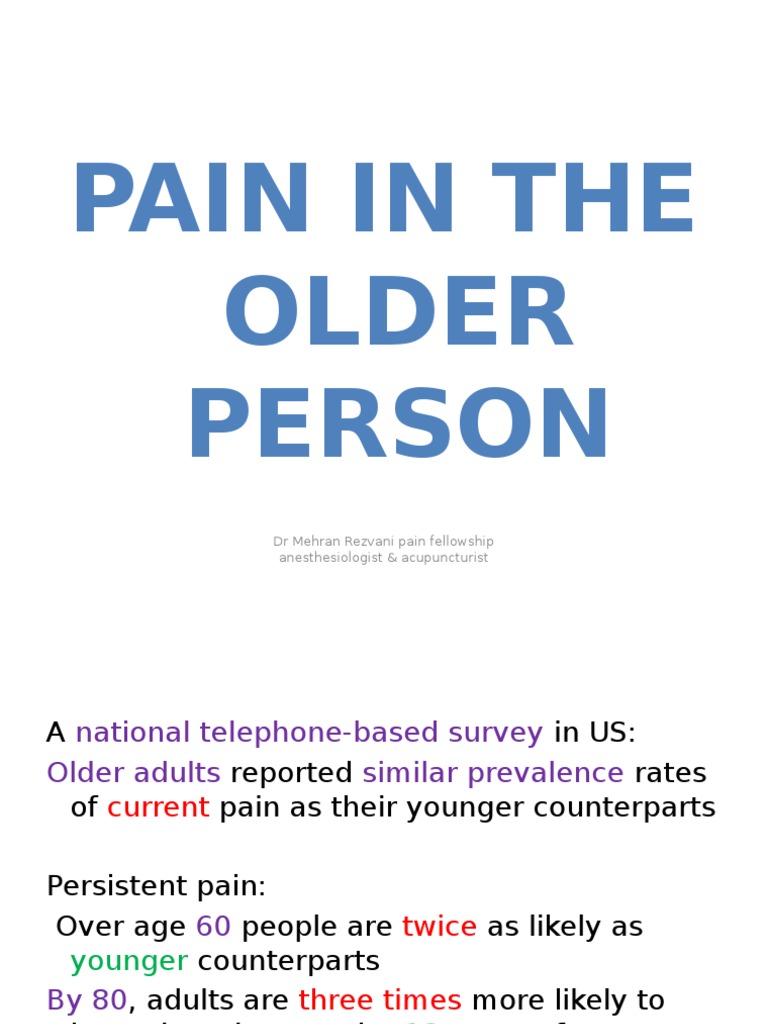 Pain Management in Older Adults | PDF | Nonsteroidal Anti Inflammatory ...