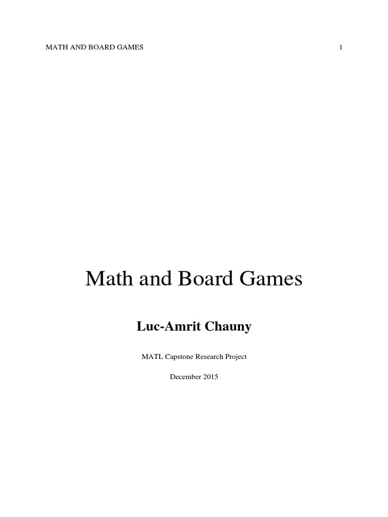 Integrating Math Through Board Games | PDF | Teaching Mathematics ...
