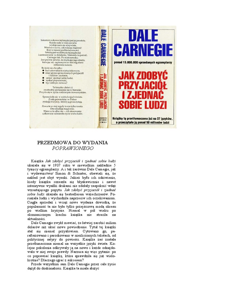 Dale Carnegie Jak Zdobyć Przyjaciół I Zjednać Sobie Ludzi Pdf