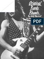 Original Randy Rhoads Guitar Tab Songbook