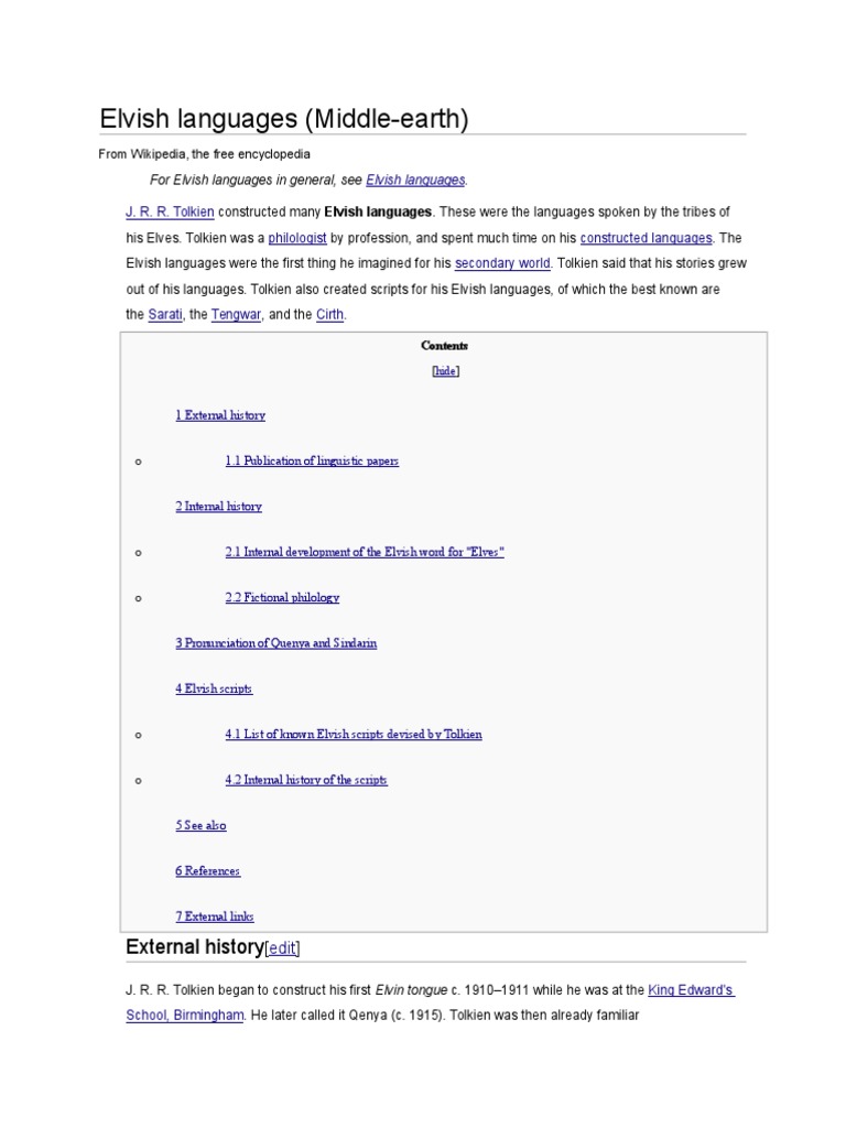 Middle Earth Elvish | PDF | Middle Earth Races | Semiotics