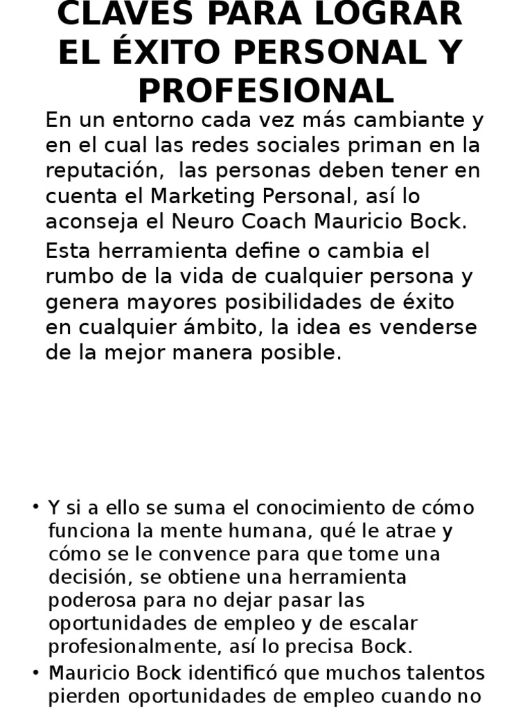 Claves para Lograr El Éxito Personal y Profesional | PDF | Cliente ...