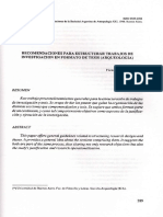 Recomendaciones para estructurar trabajos de investigacion en formato de tesis (arqueologia)