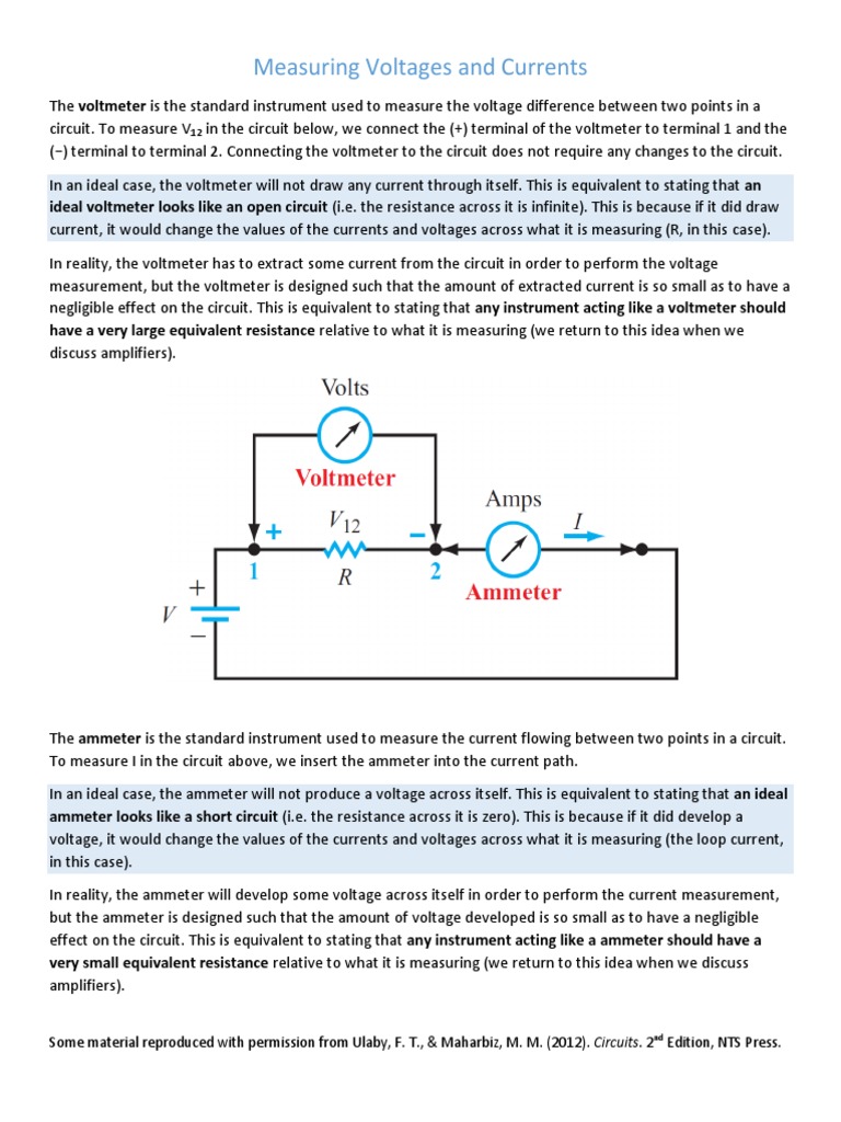 Measuring Voltages and Currents | PDF | Science & Mathematics