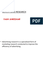 Advertising Research: Yash Shridhar