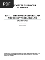 Micro Processor and Micro Controller Lab Manual