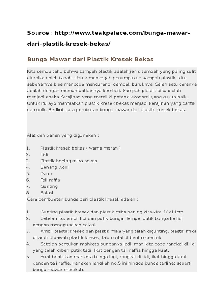  Cara  Membuat  Bunga  Dari  Kresek Warna Warni