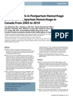 Temporal Trends in Postpartum Hemorrhage