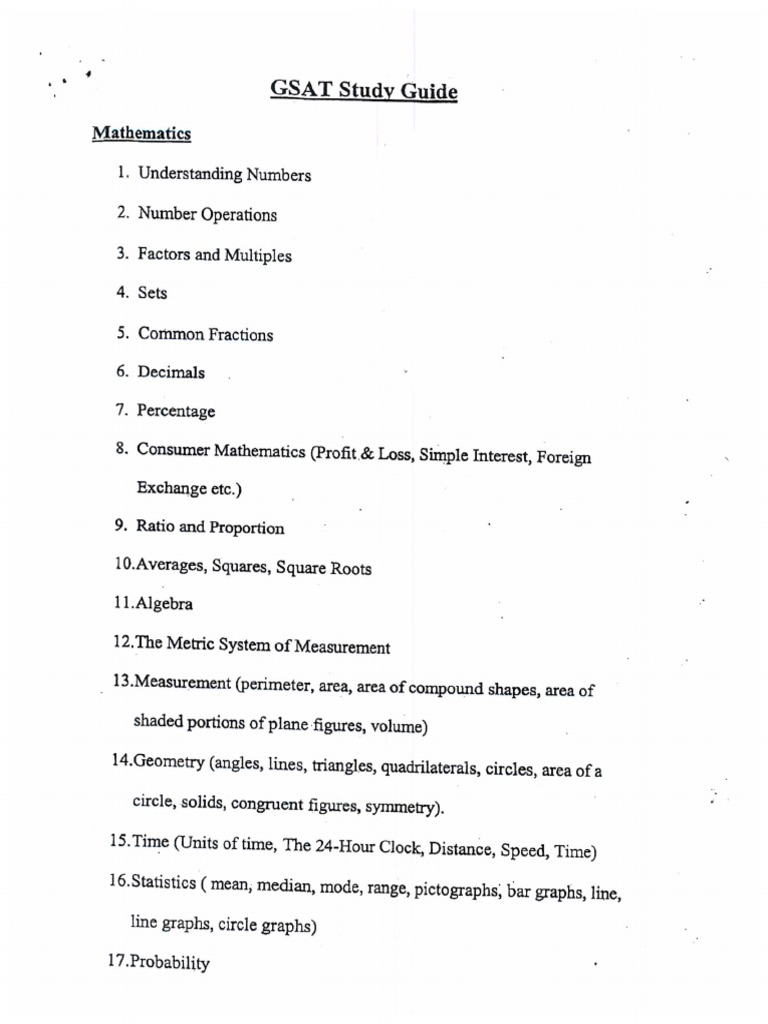 GSAT Study Guide PDF