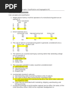 MAS.m-1414. Cost Concepts, Classification and Segregation - MC