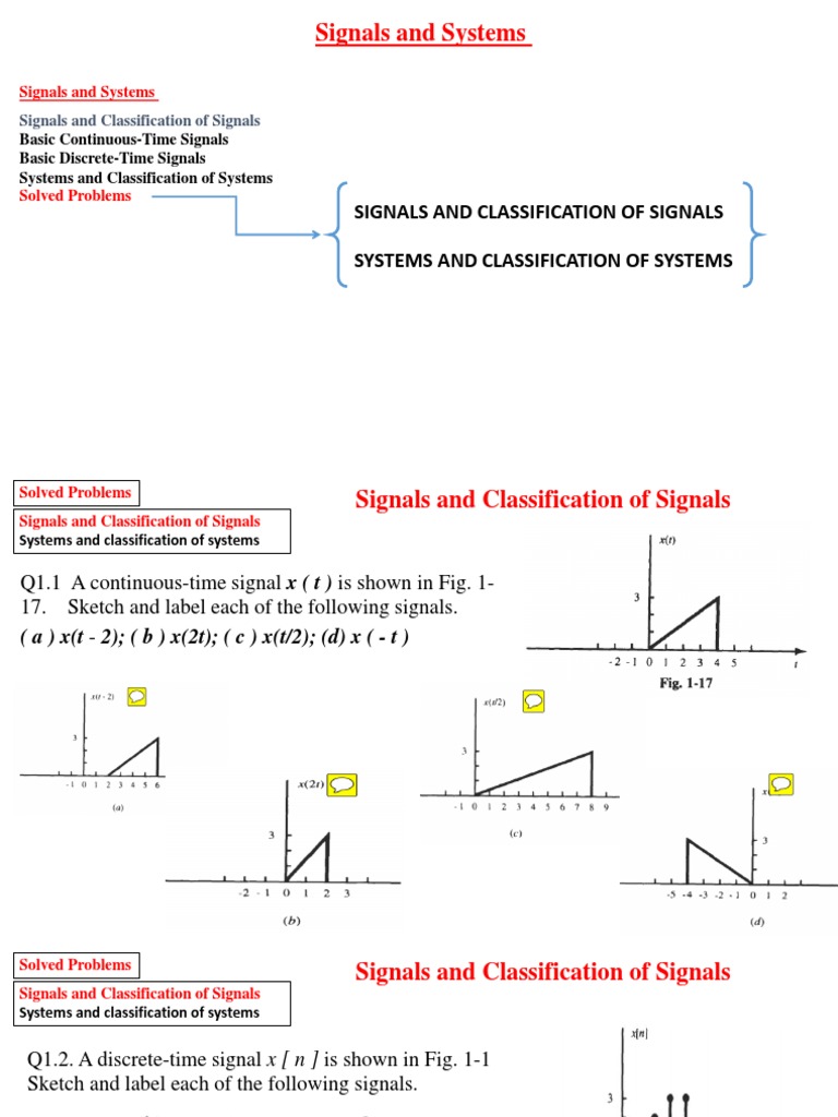 Classification of Signals and Systems | PDF | Applied Mathematics ...
