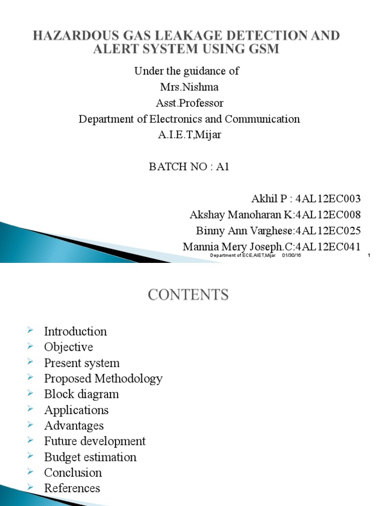 LPG Leakage Detection and Alert System | PDF | Liquefied Petroleum Gas ...
