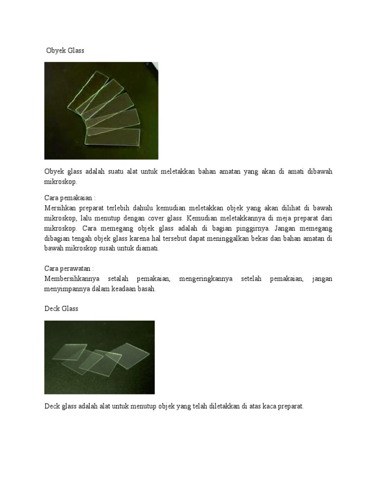 Fungsi dan Pemakaian Objek Glass | PDF | Kesehatan Holistik