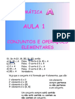 Matemática Aula 01 - Conjuntos e Operações Elementares