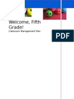 Welcome, Fifth Grade!: Classroom Management Plan