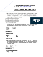 Matemática - Exercícios Resolvidos - Vestibular1 - III