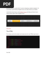 The HTML: Different Menus