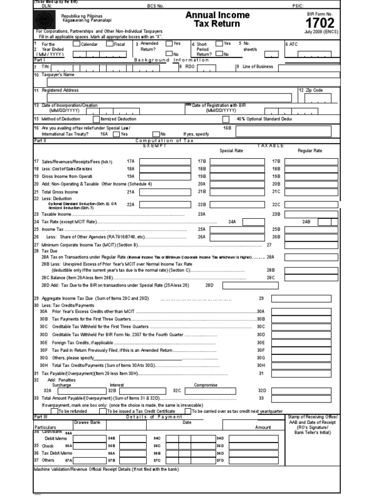 1702 New Tax Deduction Gross