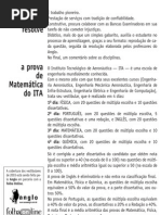 Matemática - Prova Resolvida - Anglo Resolve ITA 2003