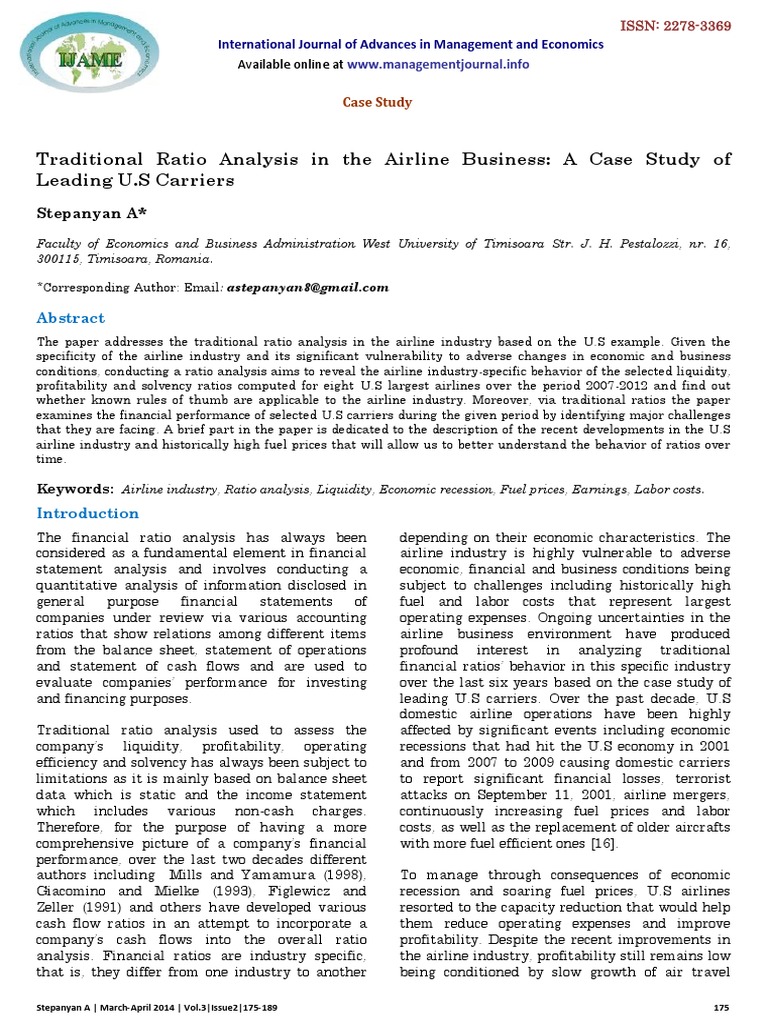 Airline Industry | PDF | Airlines | Financial Ratio