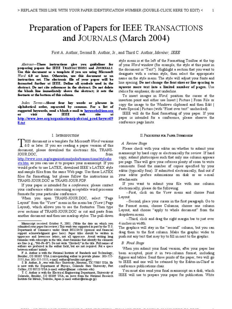 Ieee Format | PDF | Microsoft Word | Image Scanner