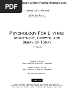 Solution Manual For Psychology For Living Adjustment, Growth, and Behavior Today 11