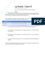 Sub Netting Notes Class B