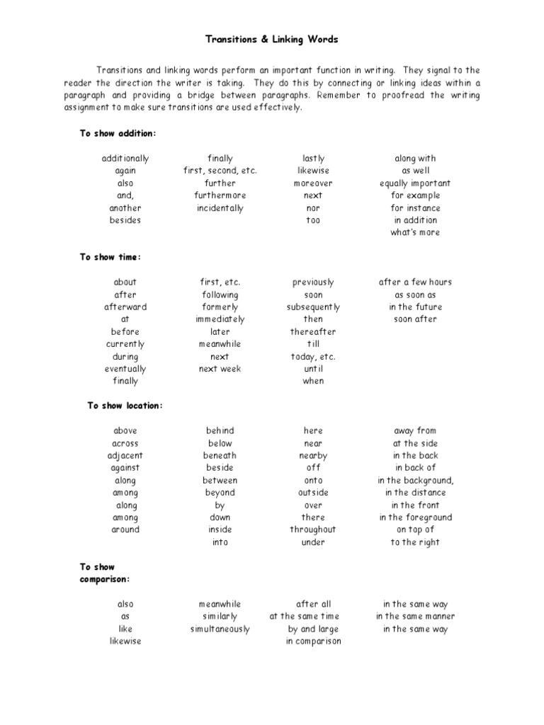 Essential Linking Words for Writing | PDF | Cognitive Science | Cognition