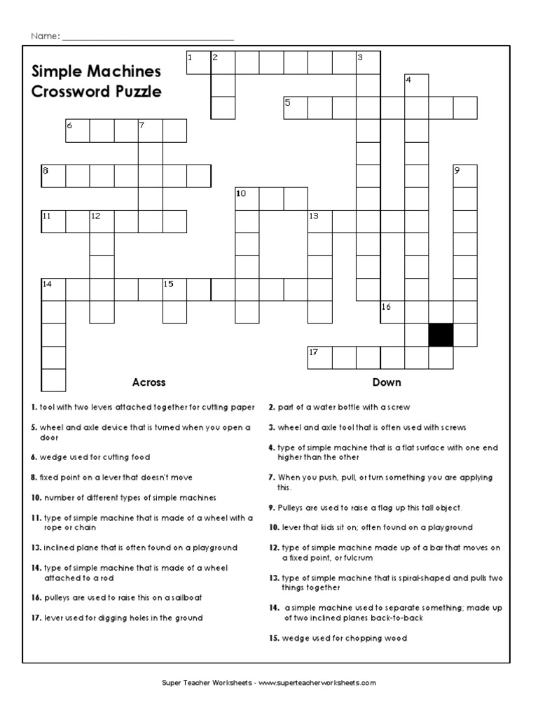 35+ Trends For Simple Machines Crossword Puzzle Worksheet Answer Key
