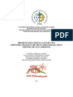  PROJETO PARA INSTALAÇÃO DE UMA INDÚSTRIA DE POLPA DE FRUTA PROCESSADA PELO SISTEMA DE ALTA PRESSÃO HISROSTÁTICA