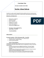 Document Controller CV Format