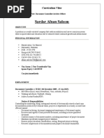 Document Controller CV Format