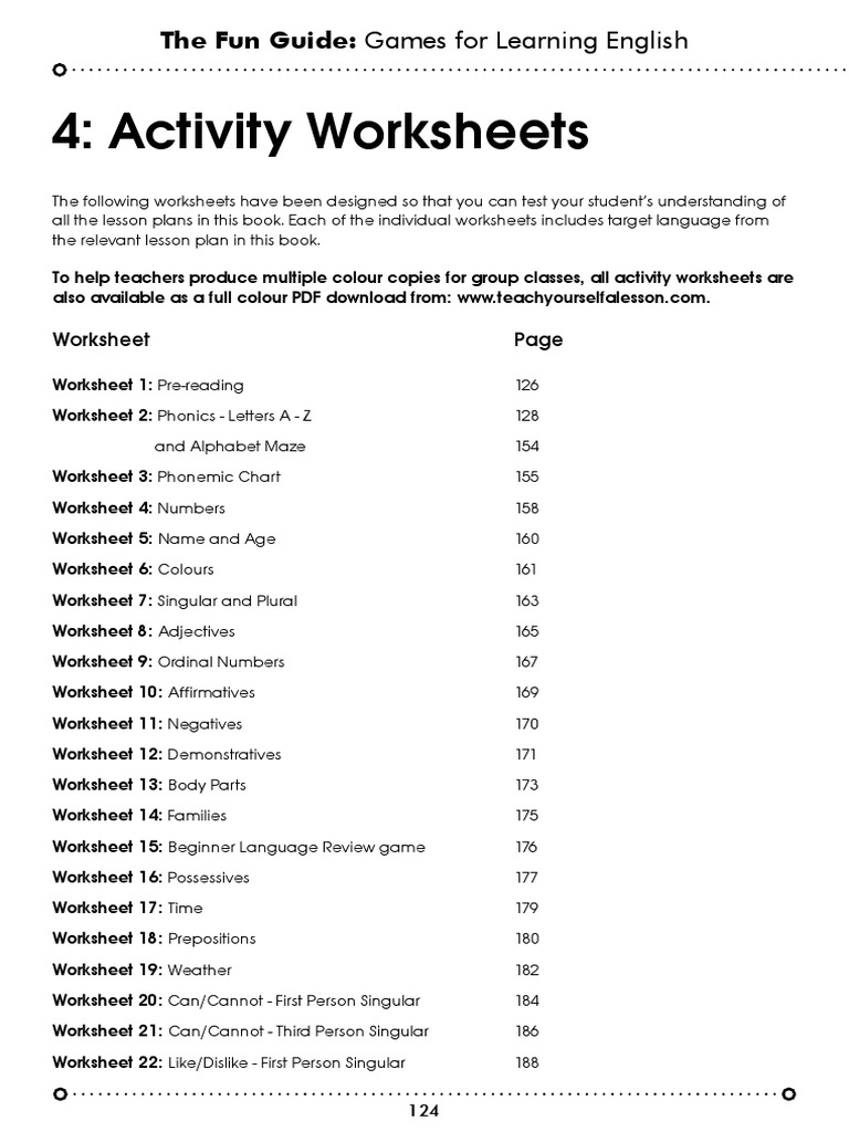 worksheets