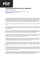 Gobernabilidad Del Proceso de integración