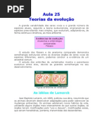 Biologia - Aula 25 - Teorias da evolução
