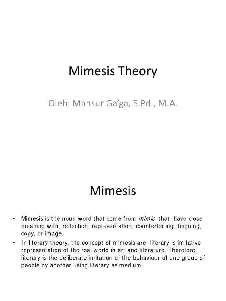 Mimetic Theory