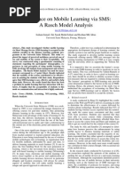 Download Acceptance on Mobile Learning via SMS A Rasch Model Analysis by rozhanidrus SN29729105 doc pdf