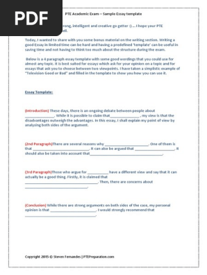 PTE Essay Writing Template1 Steven Fernandes