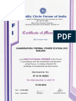QCFI Registration Certificate For Chandrapura Thermal