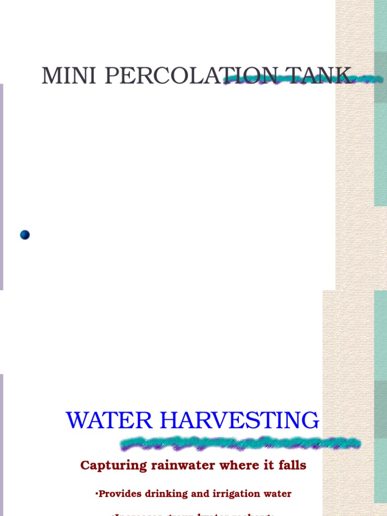 Mini Percolation Tank for Water Harvesting | PDF