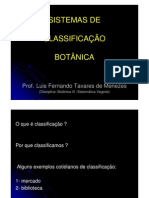 Biologia Botânica - Sistemas de Classificação