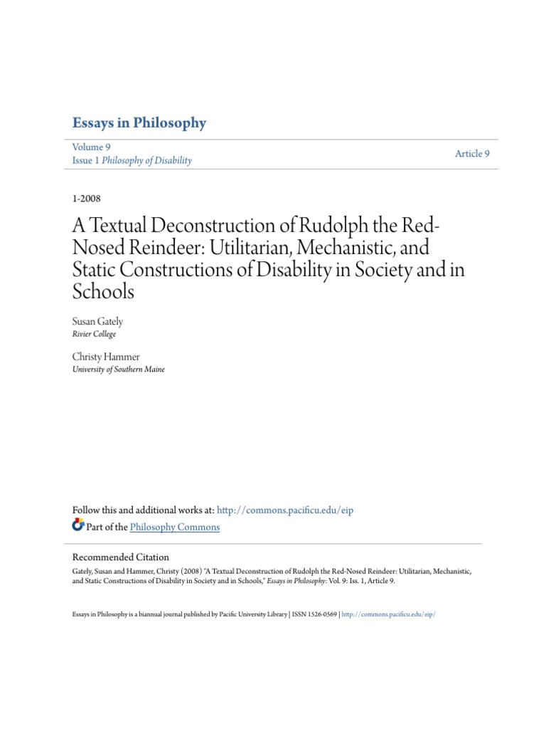 Deconstructing Disability in Rudolph | PDF | Rudolph The Red Nosed ...