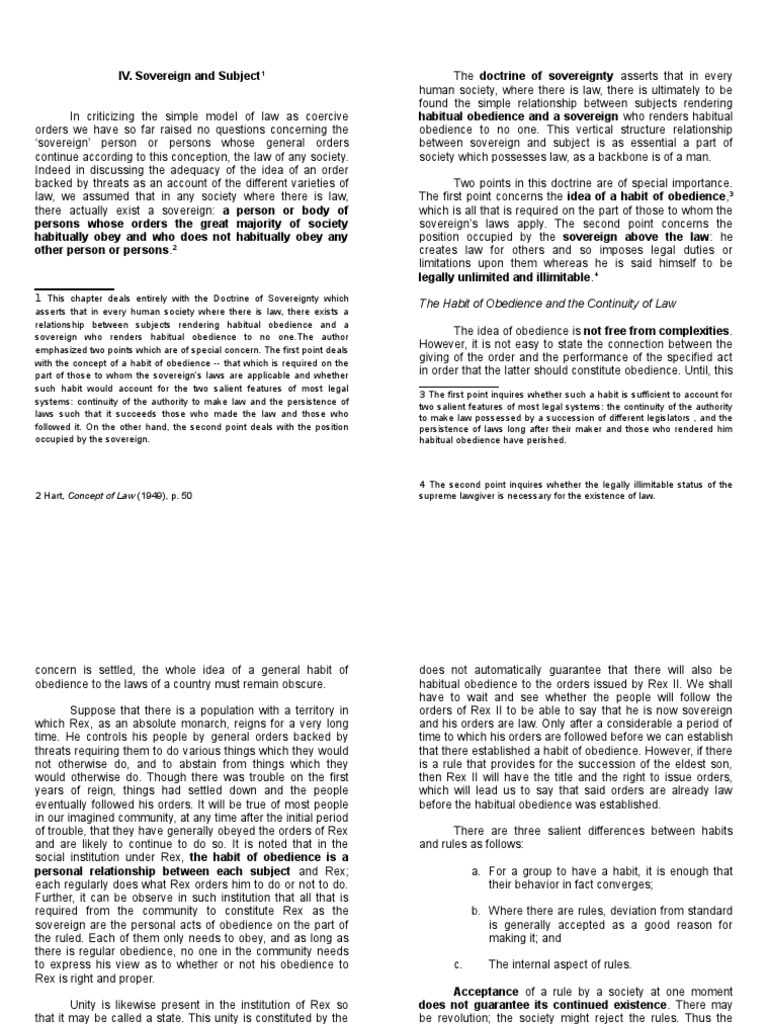 Chapter IV. Sovereign and Subject PDF Sovereignty Obedience